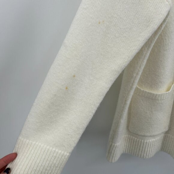 SOFT SURROUNDINGS *Flawed Ivory White Soft Wool Blend Boxy Turtleneck Sweater XL - Picture 8 of 9